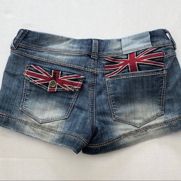 Jean shorts British Union Jack vanilla star size 3 - Picture 1 of 8